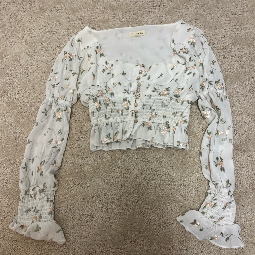 For Love Bell Floral Button-Down Blouse